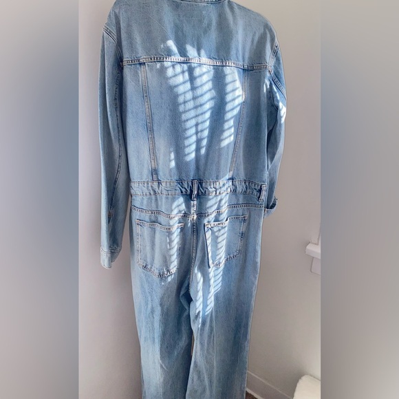 ZARA Medium Wash Denim Jumpsuit - Size XL - NEW - Picture 12 of 13